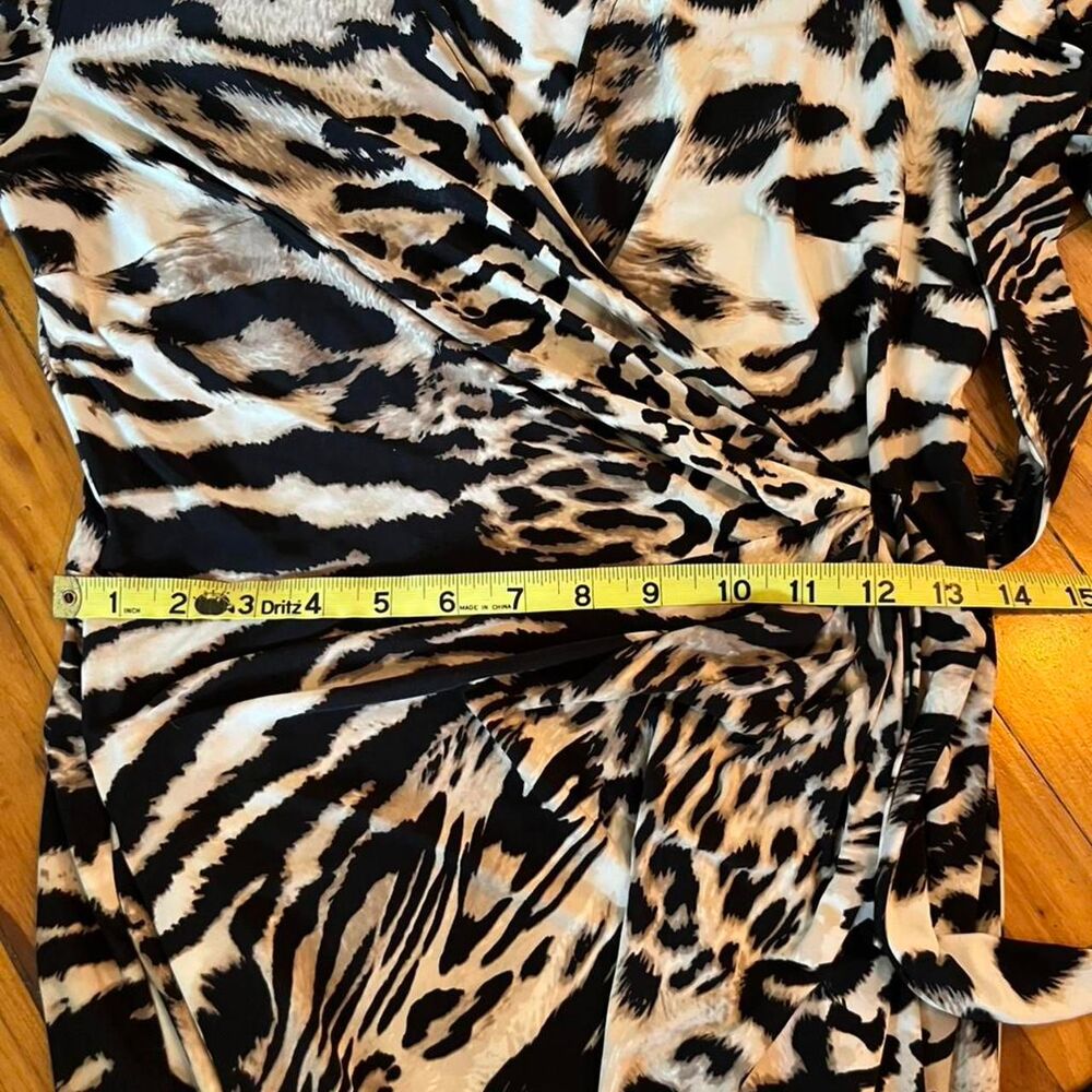 INC International Concepts Leopard Animal Print Wrap Dress Size S Italian Glam - Picture 4 of 5